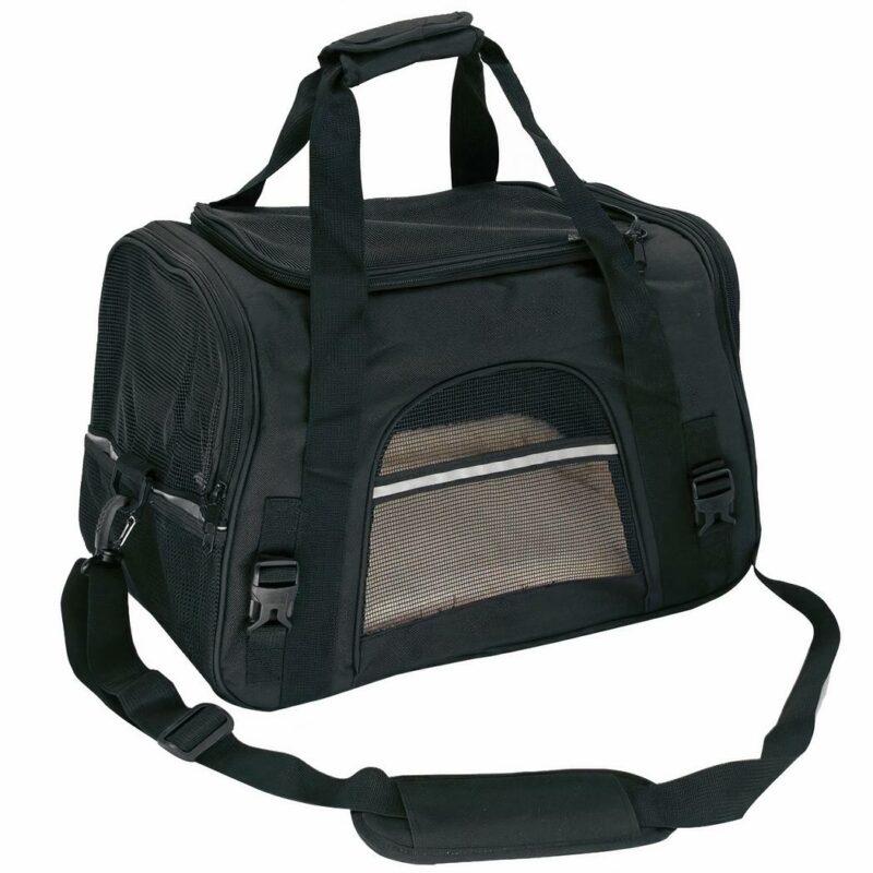 Mochila de viaje de malla para mascotas - Negra, S - Dog Cat