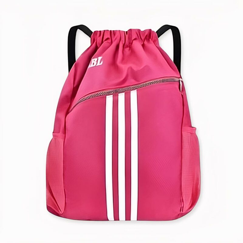 Mochila deportiva sencilla y práctica en color rosa.