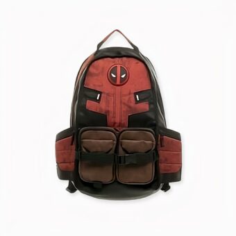Mochila Deadpool para estudiantes y adultos, de buena calidad y muy práctica, negra y roja.