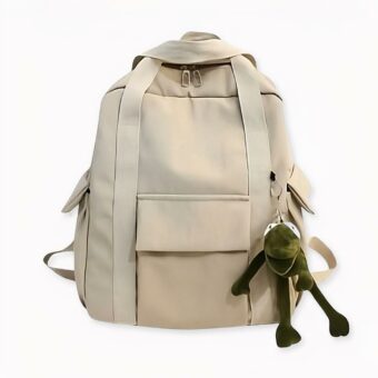 Mochila de mujer con llavero de peluche mini rana