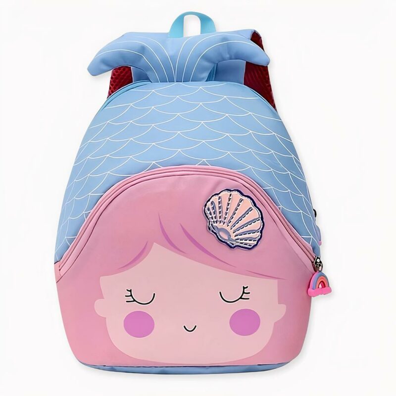 Mochila de sirena rosa y azul para niña.