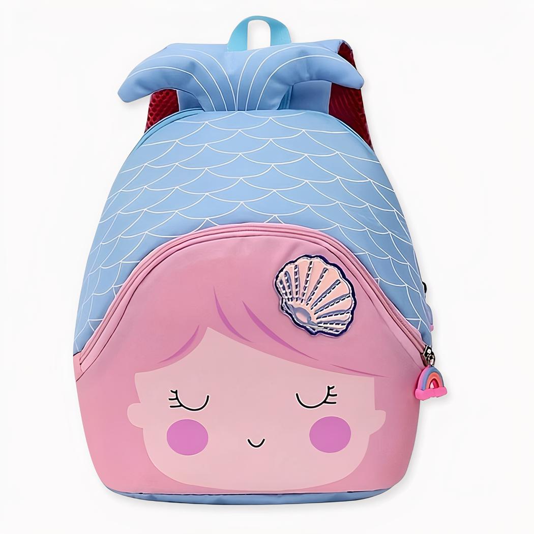 Mochila de sirena rosa y azul para niña.