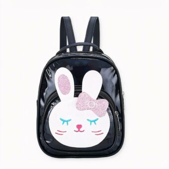 Mochila de niña de polipiel reflectante con motivo de conejo en una gama de colores de moda
