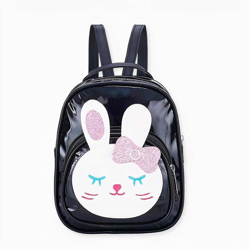 Mochila de niña de polipiel reflectante con motivo de conejo en una gama de colores de moda