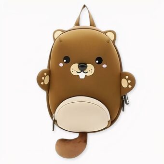 Mochila impermeable con forma de oso para niños. Buena calidad y muy práctica.