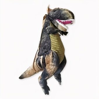 Original mochila colgante de dinosaurios en 3D con base de madera