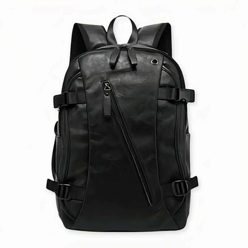 Sac_à_dos_vintage_en_simili_cuir_pour_homme_2 Mochila vintage masculina de polipiel negra con fondo blanco