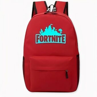 Mochila Fortnite en rojo sólido. Buena calidad y muy a la moda.