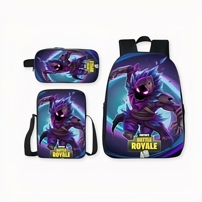 Mochila Fortnite negra y morada - Mochila escolar Fortnite