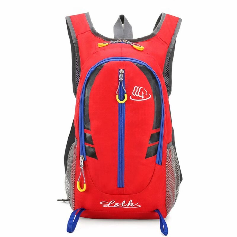 Mochila de esquí impermeable y transpirable de 20L en rojo con fondo blanco