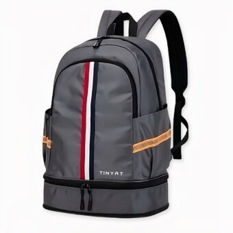 Mochila plegable con compartimento especial para zapatos, bolsillos laterales y bandera francesa