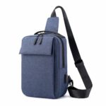 Bandolera de nylon para hombre, azul con fondo blanco