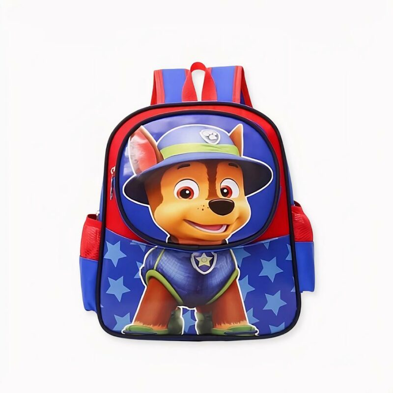 Mochila Chase Patrol, azul y roja, de buena calidad y muy de moda.