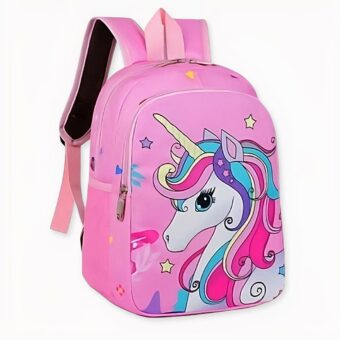 Mochila unicornio transpirable con motivos coloridos, de buena calidad y muy a la moda.