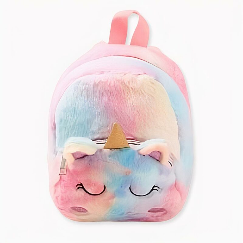 Colorida mochila de unicornio de felpa para niños