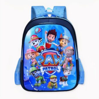Mochila de patrulla con todos los personajes en la parte delantera y logotipo