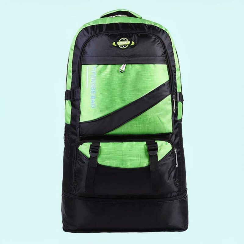 Mochila de esquí de 60L en nailon verde y negro de alta calidad