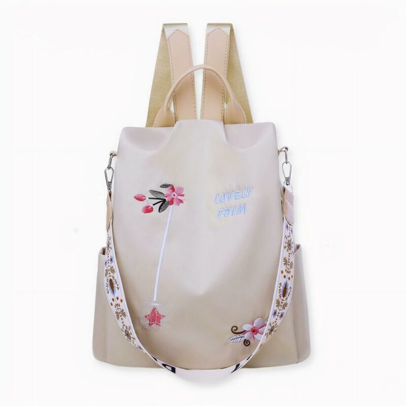 Eche un vistazo a esta bonita mochila bordada de flores para mujer. ¡Tiene más de un as en la manga! Esta mochila tiene capacidad para un ordenador, libros y todo lo que necesite para estudiar y trabajar. Gracias a su material impermeable, no tendrá que preocuparse de que se le moje el ordenador cuando salga.