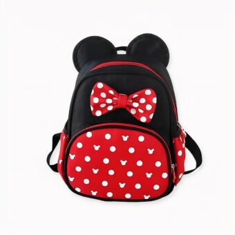 Mini mochila Minnie Mouse roja y negra, de buena calidad y muy de moda.