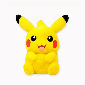 Mini mochila de peluche Pokémon Pikachu sonriente, amarilla. Buena calidad y muy de moda.