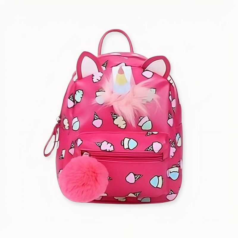 Descubra estas simpáticas mochilas de unicornio con motivo de cucurucho de helado para regalar a su princesita. Una mochila con un unicornio, su animal favorito, para hacerle compañía de camino al colegio. Esta mochila es bonita con sus borlas alrededor del cuerno de unicornio.