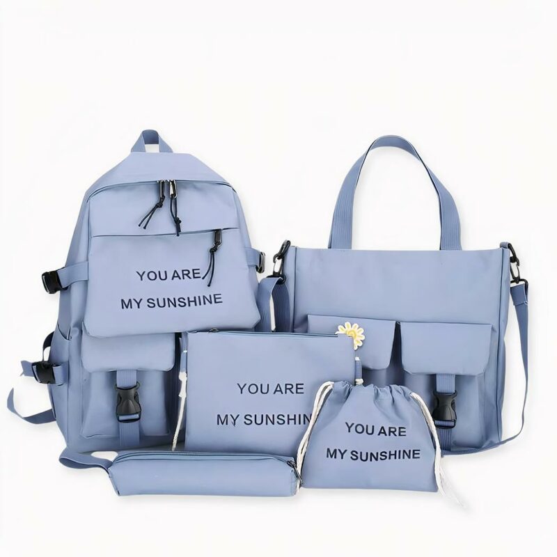 Este juego de mochilas de lona para chicas adolescentes y mujeres se compone de cinco bolsas de alta calidad. Estas bolsas son resistentes y duraderas, lo que las hace perfectas para el uso diario. También son espaciosas y pueden contener todo lo necesario para sus actividades diarias. Estas bolsas son bonitas y están a la moda.