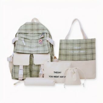 Este juego de mochilas oxford para chicas adolescentes y mujeres se compone de cinco piezas de bolsas de alta calidad. Estas bolsas son resistentes y duraderas, por lo que son perfectas para utilizarlas como mochila escolar o bolsa de viaje. También son espaciosas y pueden guardar todas sus pertenencias o accesorios. Las bolsas tienen varios bolsillos que le permiten añadir pequeños accesorios como el teléfono, un pañuelo, una botella de agua, etc