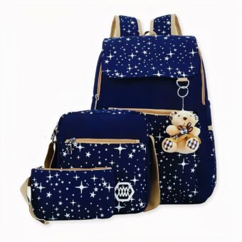 Estas bolsas de tres piezas -un estuche, una bandolera y una mochila- son perfectas para niñas y mujeres de todas las edades. Las bolsas son de alta calidad, resistentes y duraderas, con mucho espacio para todos sus accesorios cotidianos. También son bonitas y elegantes, lo que las convierte en una gran opción para el colegio o el trabajo.