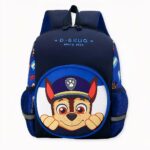 Mochila Patrol en franela azul y amarilla.