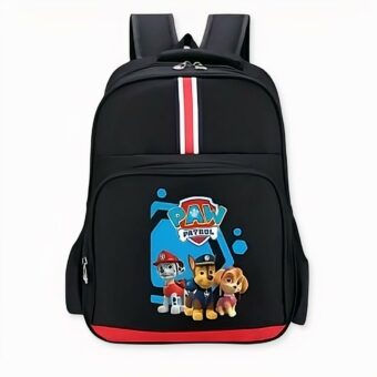 Mochila de patrulla con rayas negras y rojas. Buena calidad y muy a la moda.