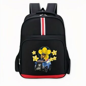 Mochila Chase Patrol en negro y rojo. Buena calidad y muy práctica.