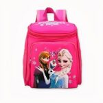 Mochila Snow Queen de poliéster rosa para niñas, de buena calidad y muy a la moda.