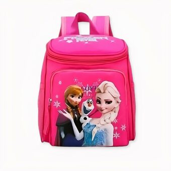 Mochila Snow Queen de poliéster rosa para niñas, de buena calidad y muy a la moda.