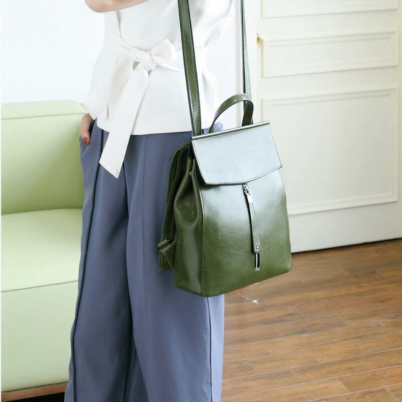 Mochila de cuero de estilo vintage para mujer1