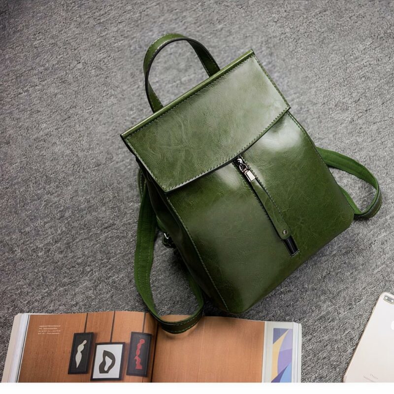Mochila de cuero de estilo vintage para mujer6