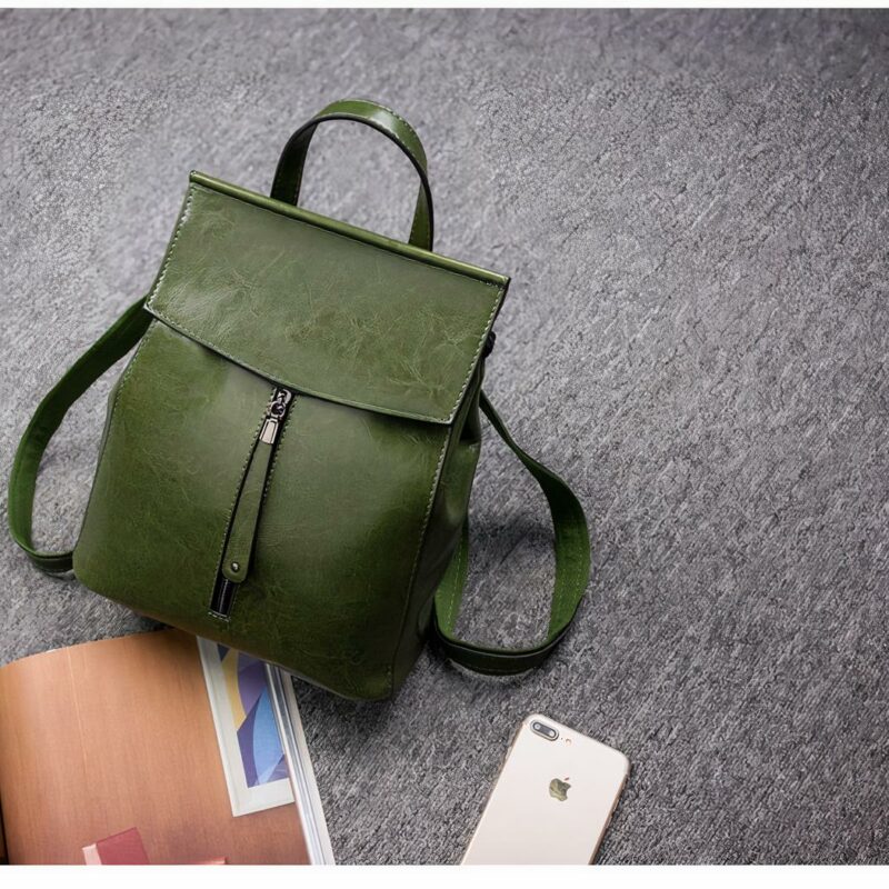 Mochila de cuero de estilo vintage para mujer7