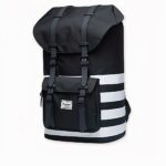 Mochila para ordenador Little America de gran capacidad, en blanco y negro. Buena calidad y muy práctica.