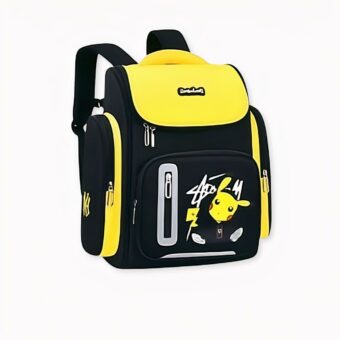 Mochila escolar Pokémon Go Pikachu amarilla y negra reflectante para niños