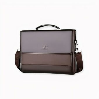 Elegante bolso marrón de PU para hombre, de muy alta calidad