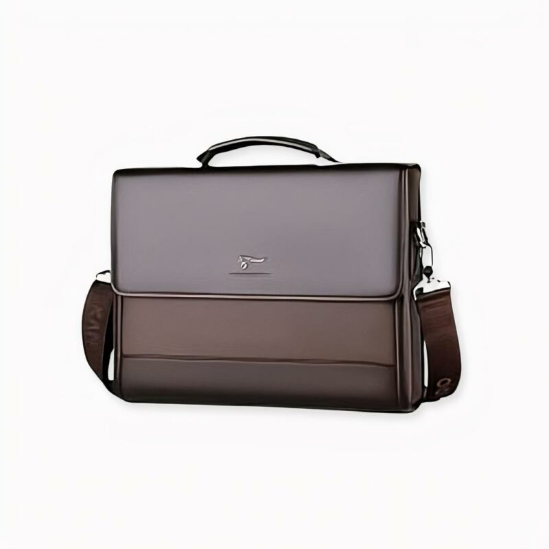 Elegante bolso marrón de PU para hombre, de muy alta calidad
