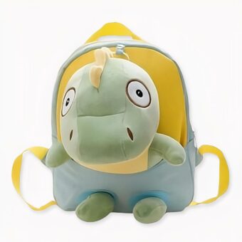 Mochila infantil liliputiense con peluche de dinosaurio amarillo. Buena calidad y muy suave.