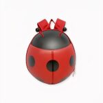 Colorida mochila de mariquita para niños en rojo y negro. Buena calidad y muy a la moda.