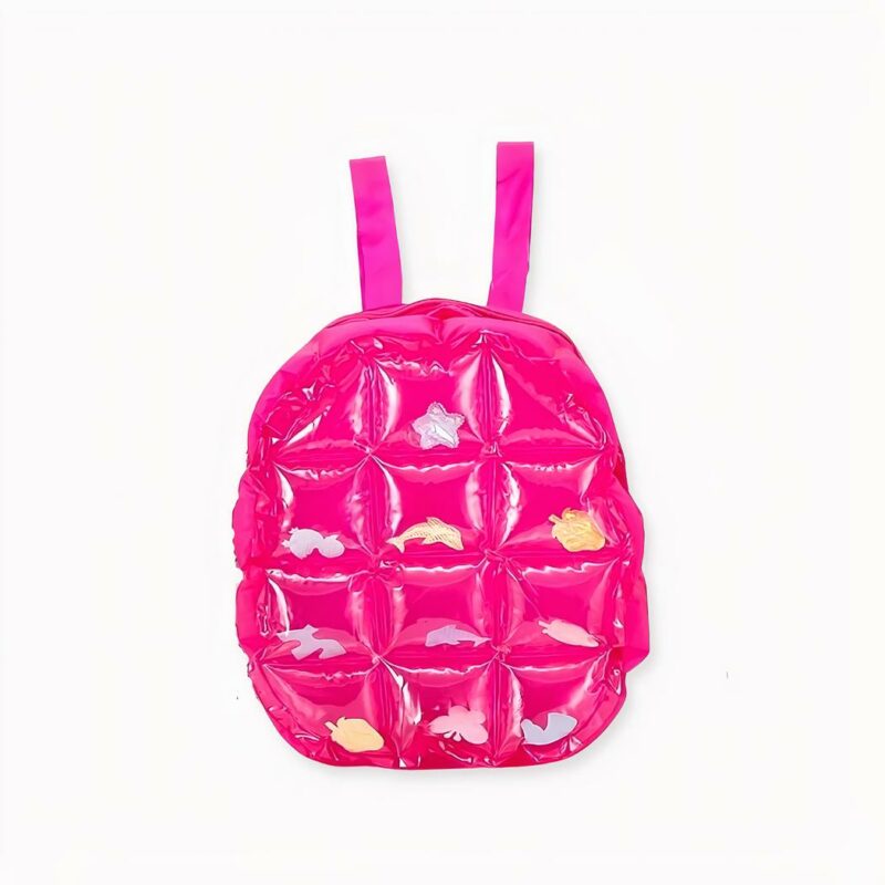 Mochila hinchable perfecta para el jardín de infancia, color rosa. Buena calidad y muy a la moda.