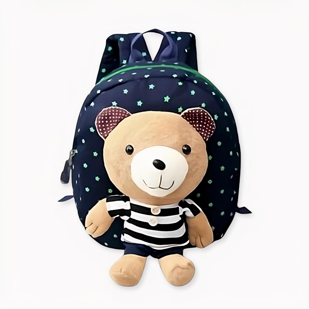 Mochila de guardería con osito marrón. Buena calidad y muy a la moda.