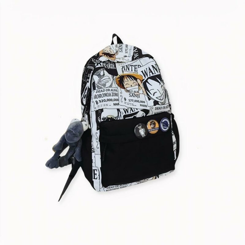 Elija una de nuestras mochilas One piece poster wanted, disponibles en cuatro diseños diferentes, con accesorios como un llavero y alfileres. Añada un poco de diversión a su mochila. Seguro que será un éxito entre los fans de esta serie enormemente popular.