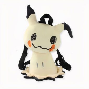 Un pokemon pelucje blanco y negro sobre un fondo blanquecino