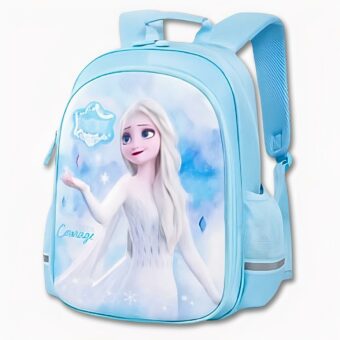 Mochila infantil azul con la Reina de las Nieves.
