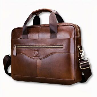 Cartera masculina de piel con fondo gris claro