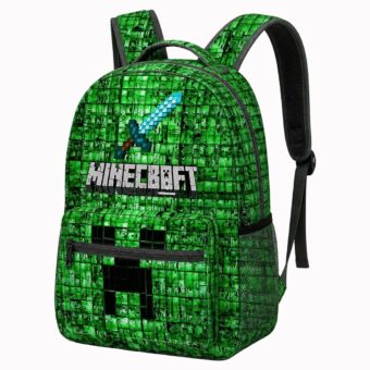 Mochila Minecraft Creeper, vista frontal