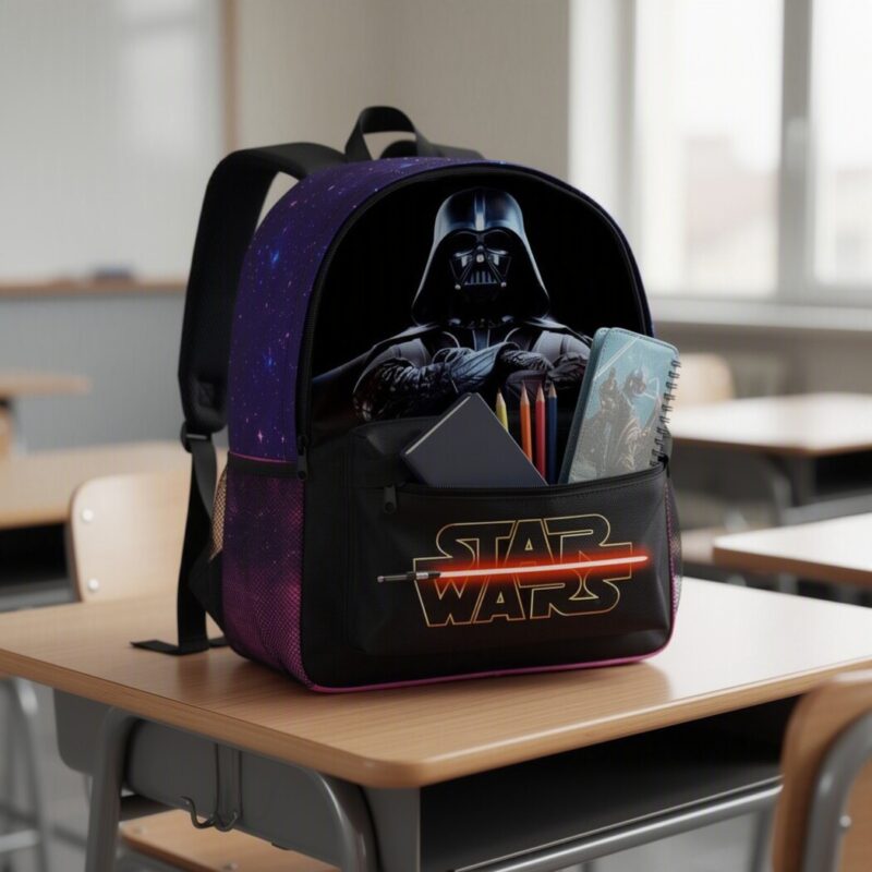 Mochila Star Wars con cielo estrellado, vista lateral